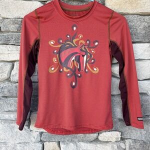 Kerrits Kids Balance Base Layer Top Long Sleeve Riding Shirt Poppy Red Small S
